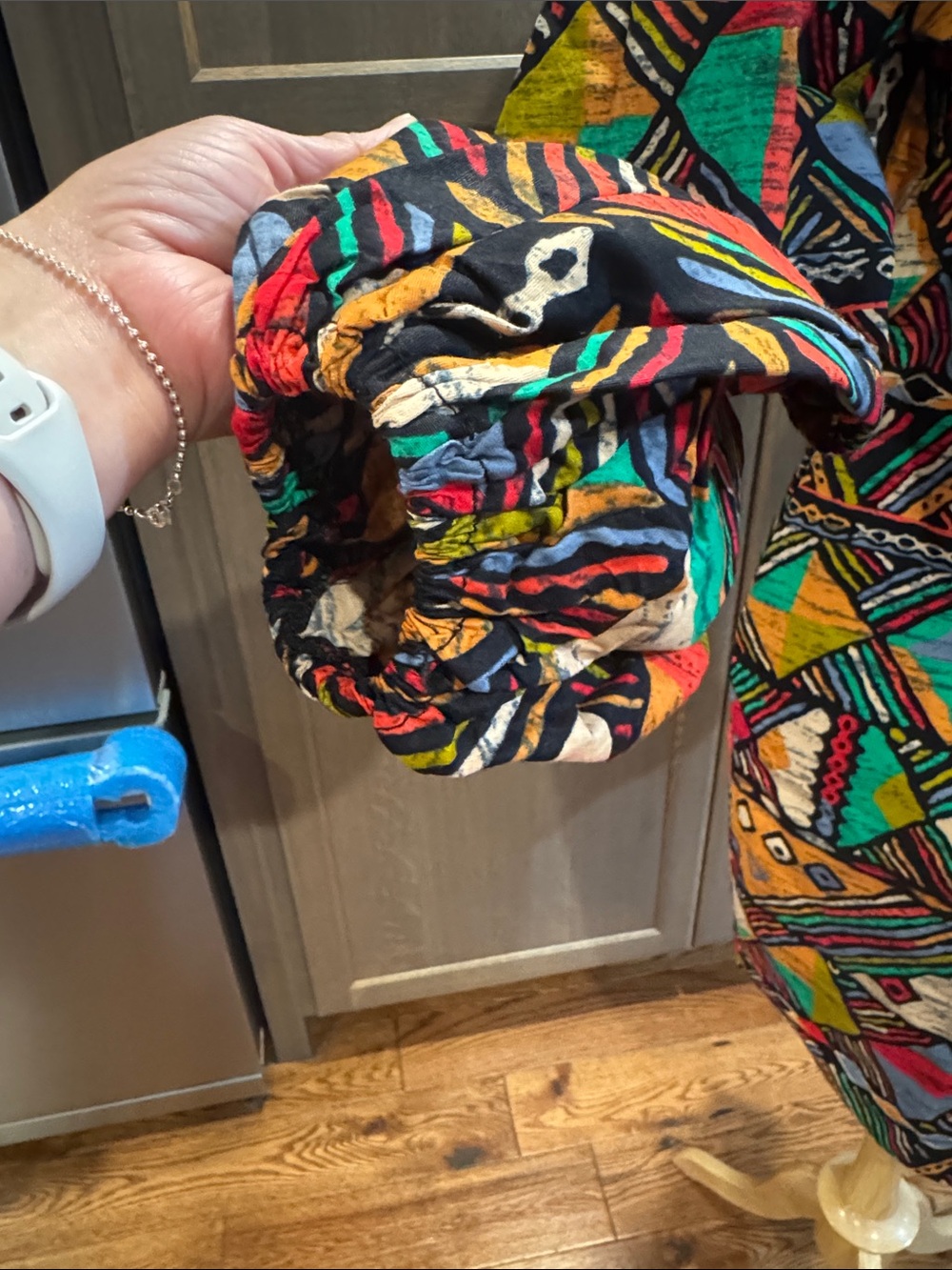 MAE OTTI-AFRICAN PRINT puffed long sleeve DRESS - Picture 12 of 16
